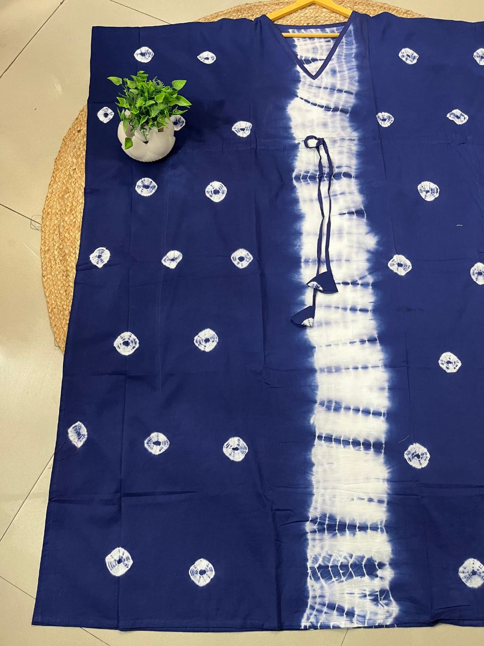 Tie Dye Navy Blue Avni Cotton Kaftan