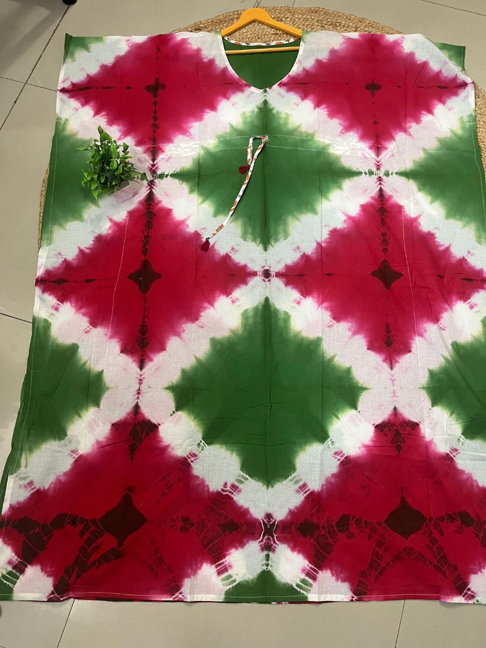 Tie Dye Fuchsia Vartika Cotton Kaftan