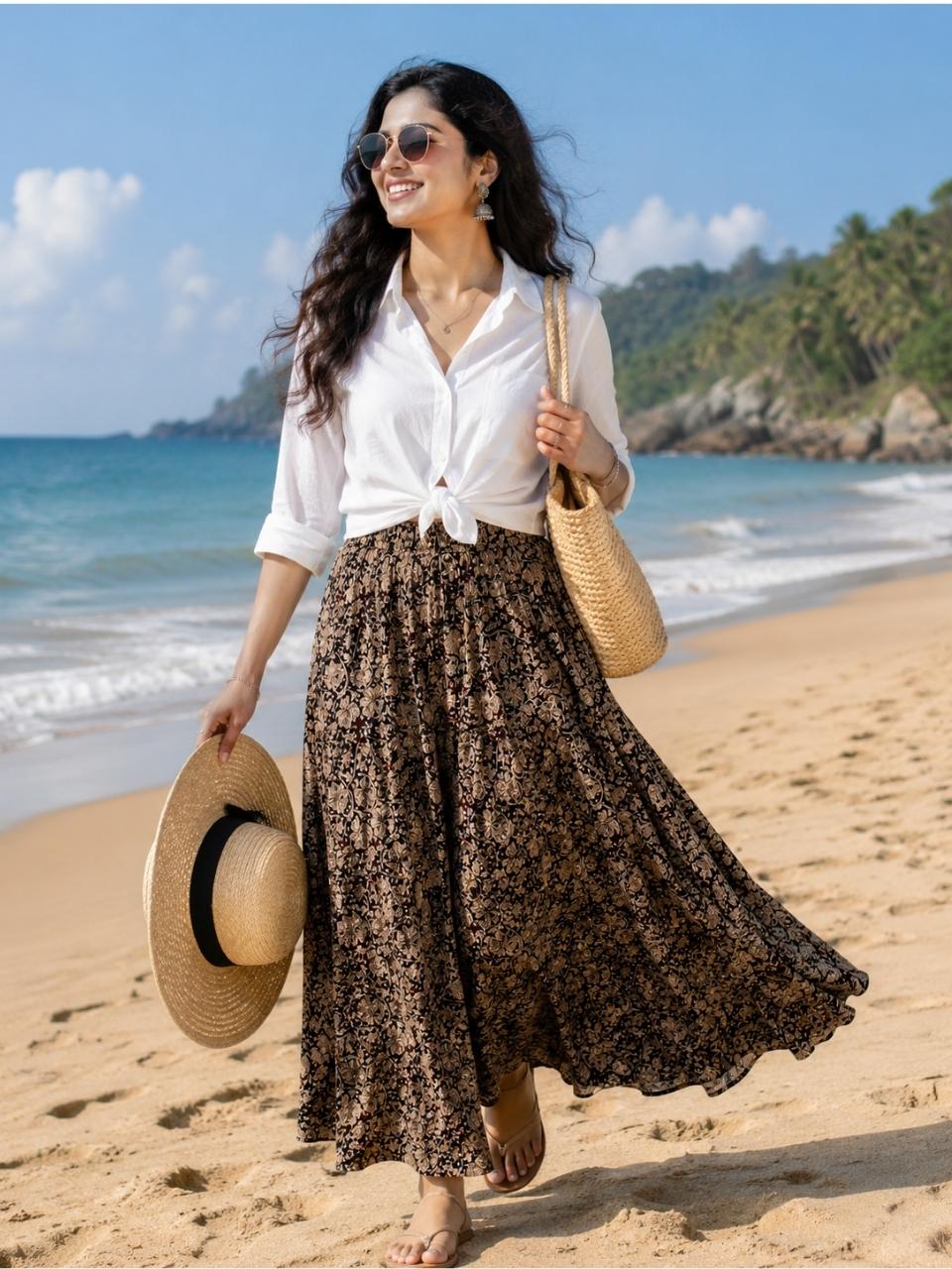 Kalamkari Giri Cotton Indian Skirt