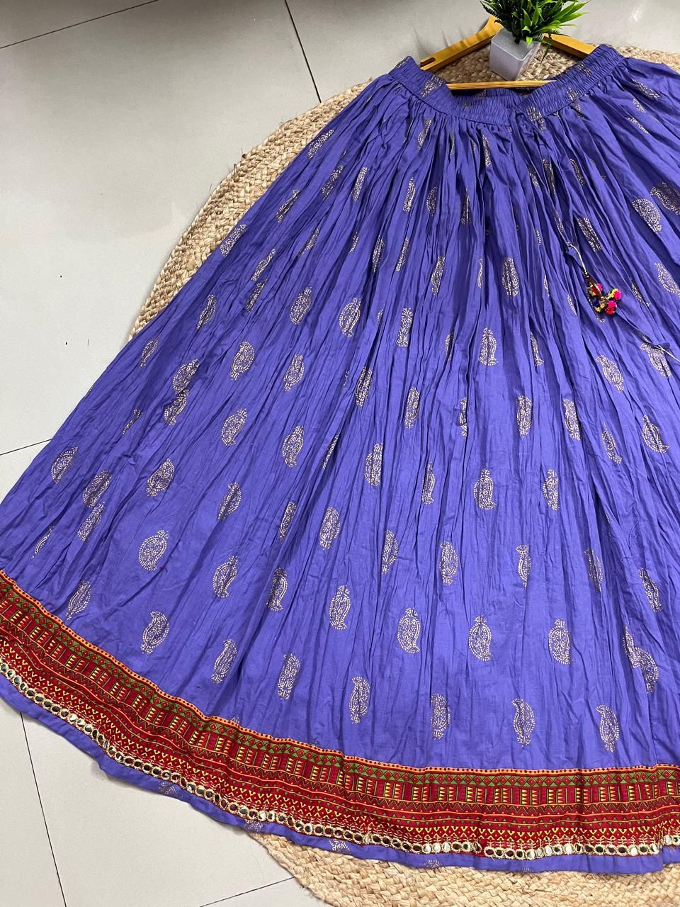 Cotton Lavender Rashmi Indian Skirt