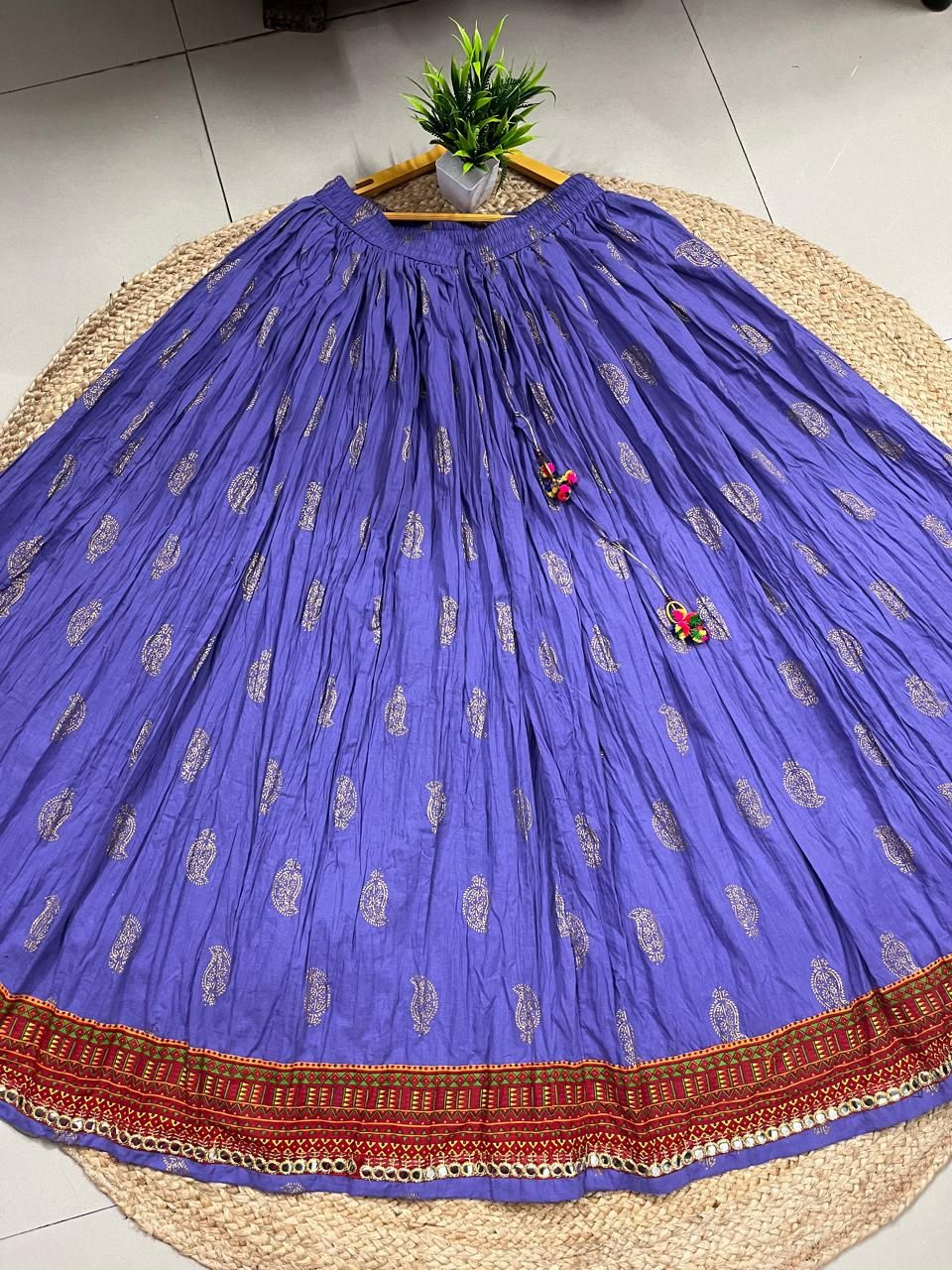 Cotton Lavender Rashmi Indian Skirt