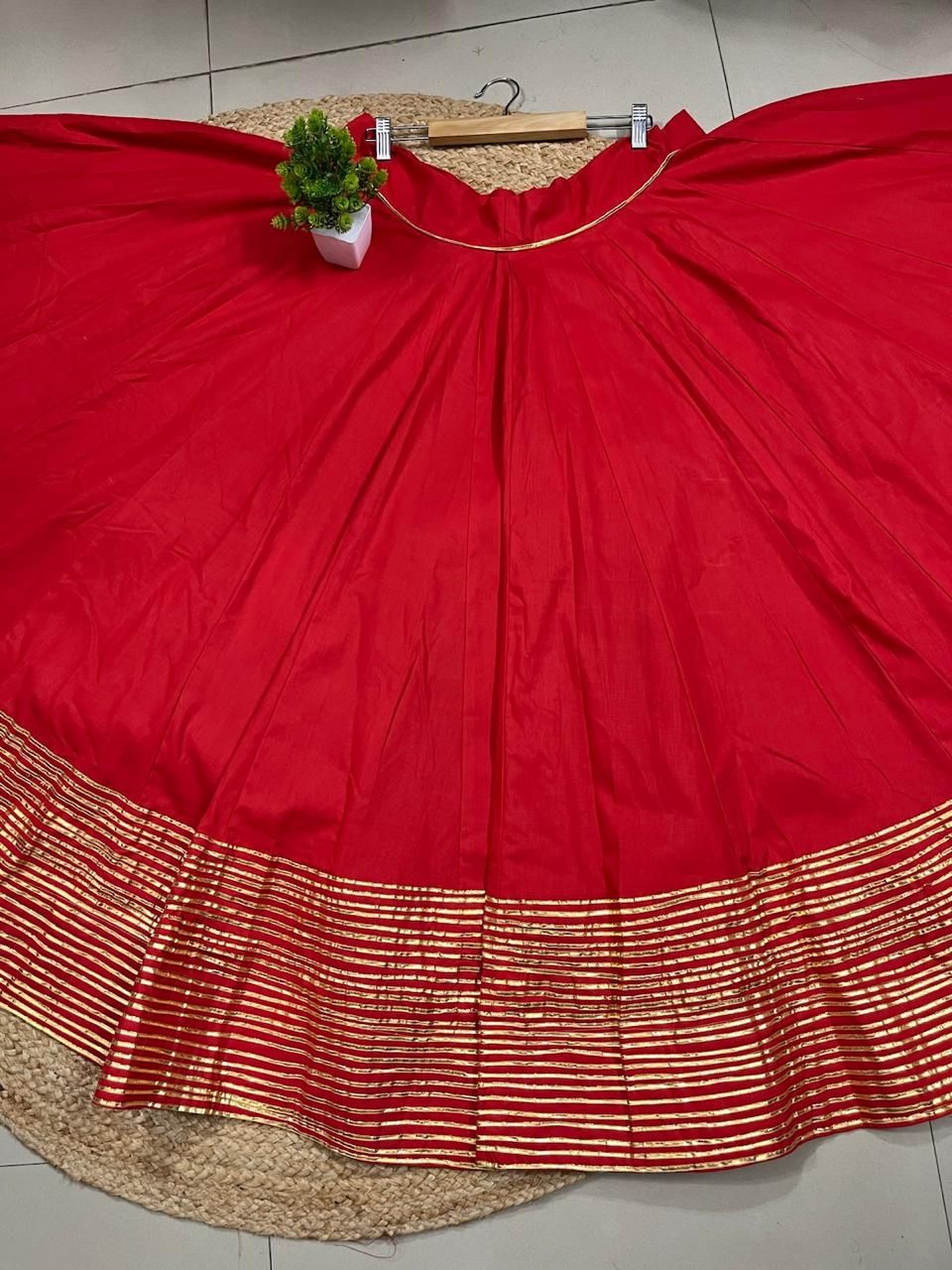 Garba Red Raunika Cotton Skirt