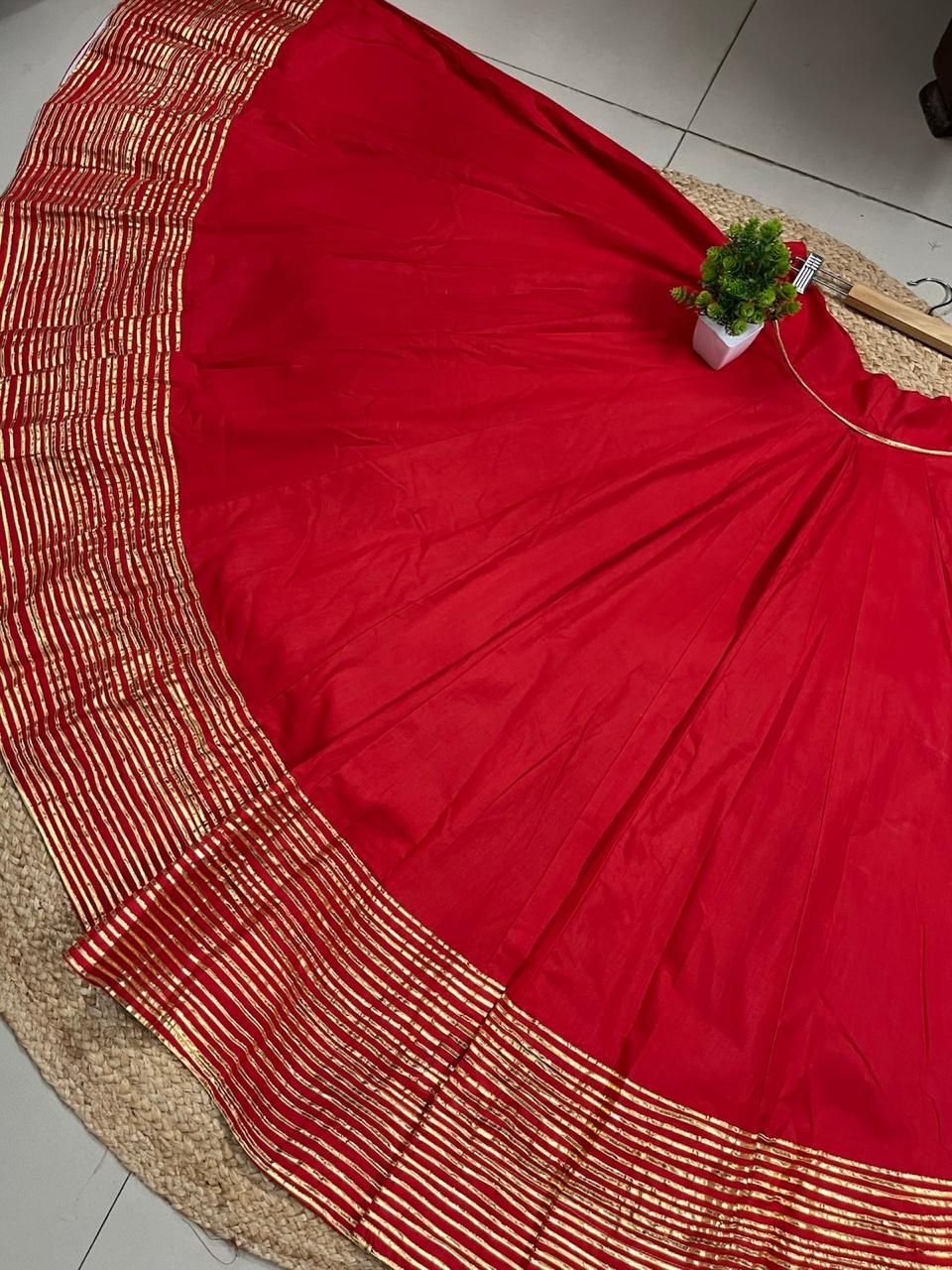 Garba Red Raunika Cotton Skirt