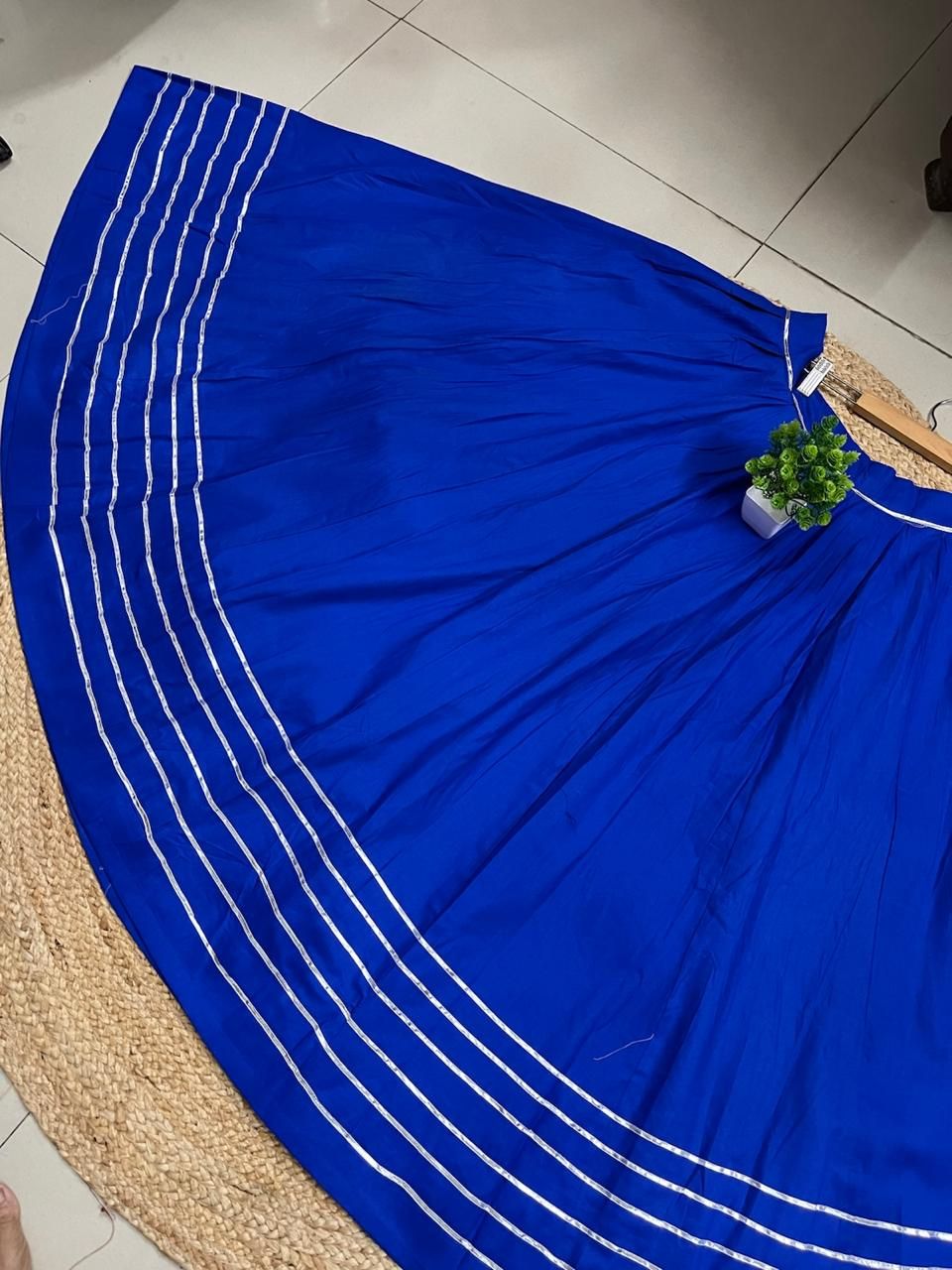Garba Royal Blue Kannu Cotton Skirt