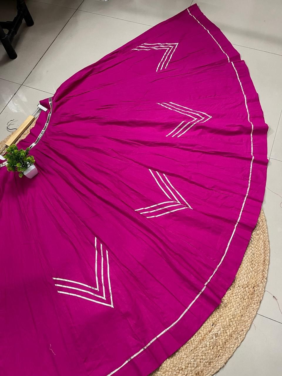 Garba Fuchsia Madhurima Cotton Skirt