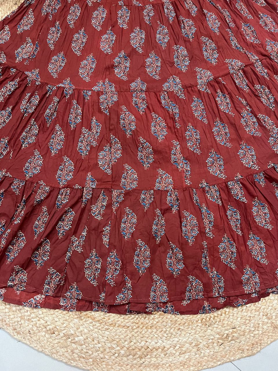 Casual Cotton Printed Brown Keri Indian Skirt