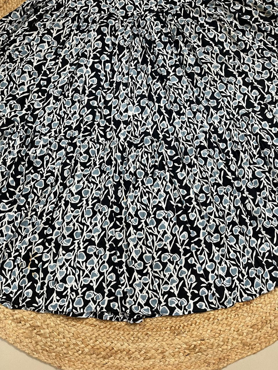 Casual Cotton Printed Black Kajol Indian Skirt