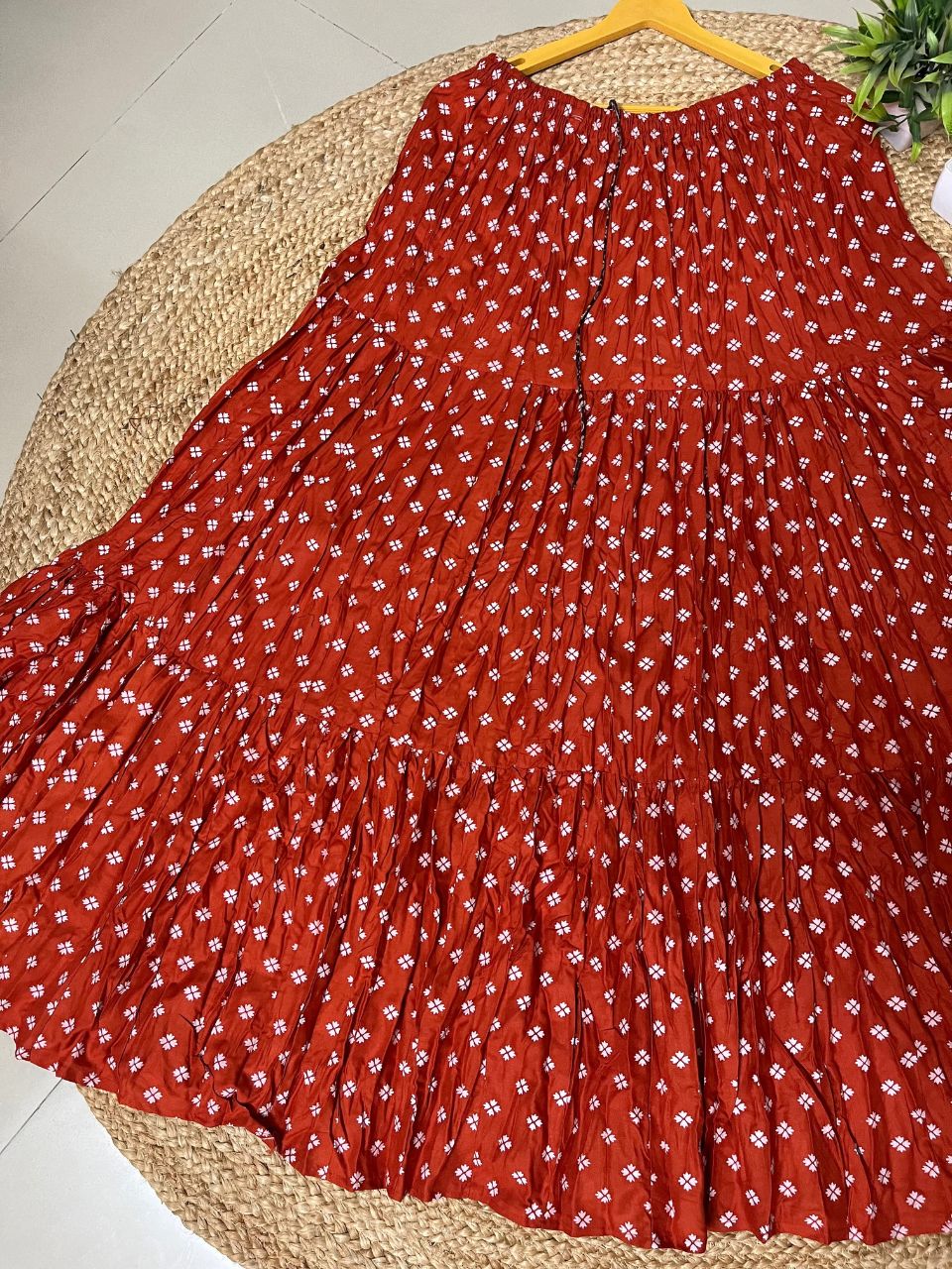Casual Cotton Orange Floral Padmini Indian Skirt