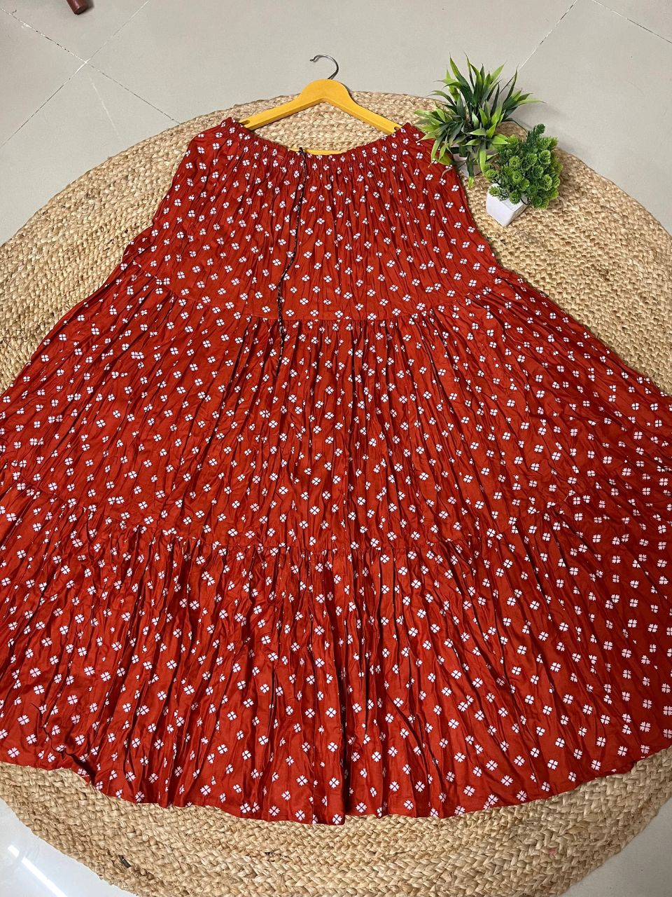 Casual Cotton Orange Floral Padmini Indian Skirt