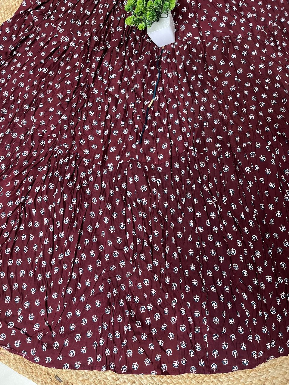 Casual Cotton Maroon Floral Mansi Indian Skirt