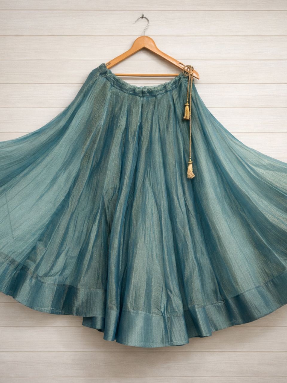 Teal Crush Tissue Gunna Wedding Lehenga