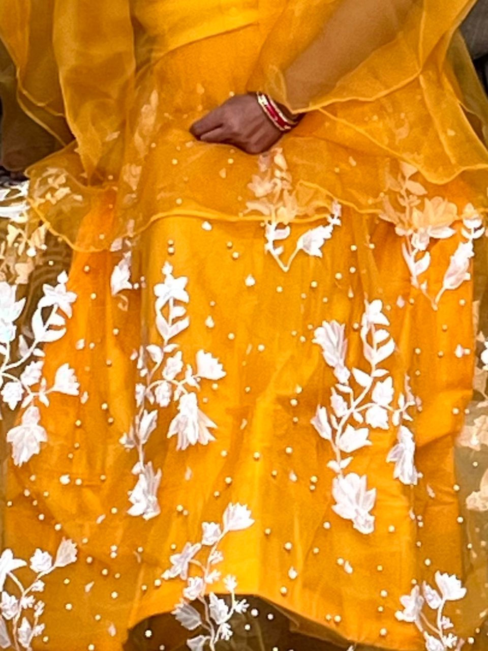 Yellow Yami Net Lehenga