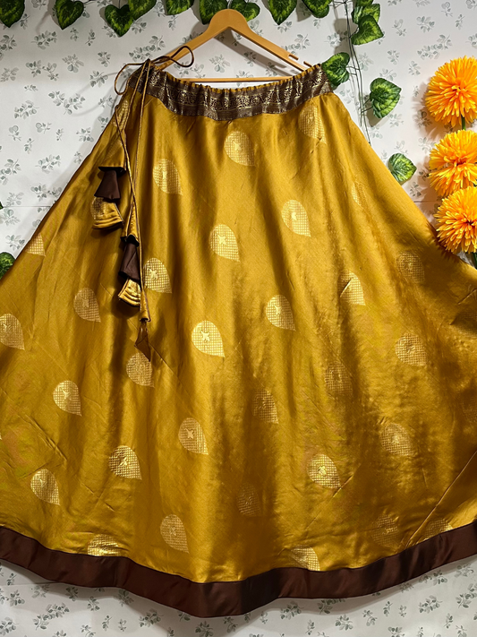 Yellow Mustrd Swarna Silk Skirt