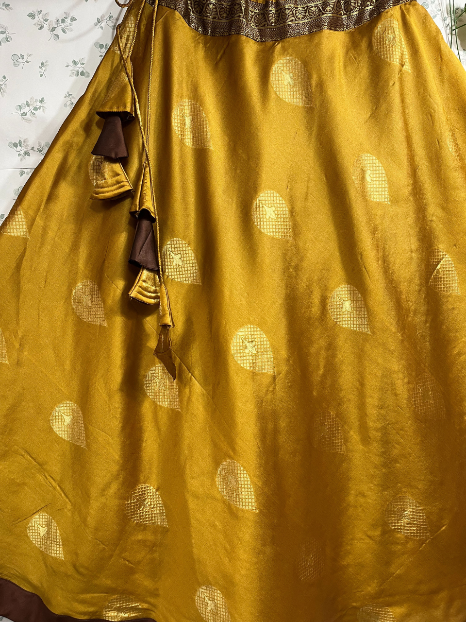 Yellow Mustrd Swarna Silk Skirt