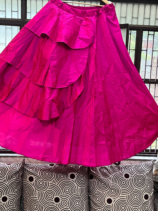 Magenta Ruffle Skirt